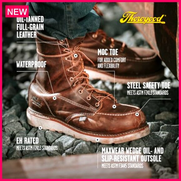 Men\'s Steel Toe Work Boots 8\